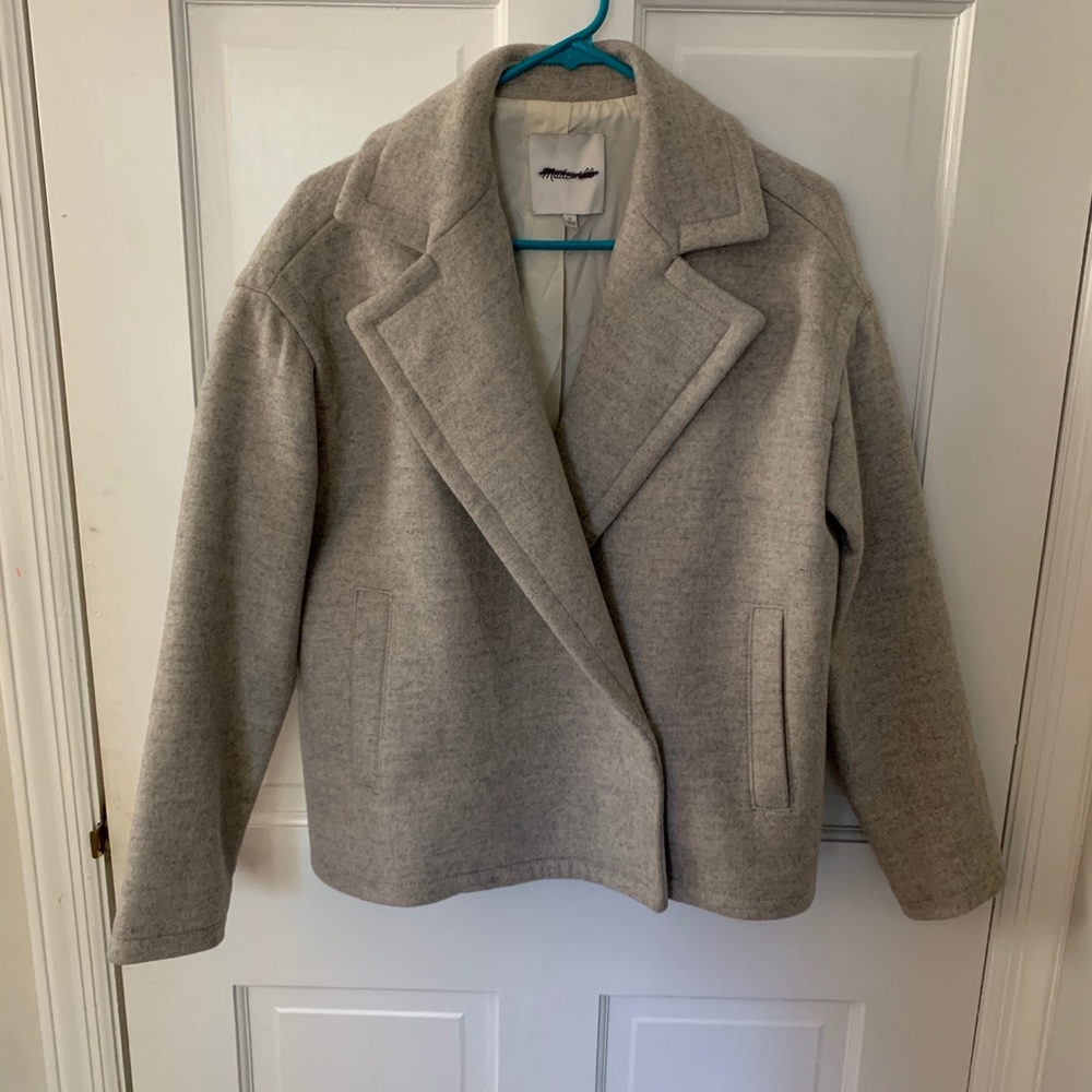 Madewell Short Coat Size Small Oatmeal